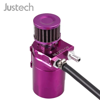 Универсальный маслоуловитель Justech с воздушным фильтром, резервуар для консервной банки с перегородкой T-6061 из легкого алюминия фиолетового цвета для GM