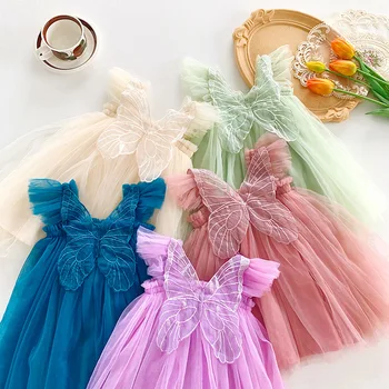 От 1 до 8 лет, одежда для маленьких девочек, Летнее платье для девочек, Элегантное Детское Милое Клубное платье принцессы для вечеринок, наряд