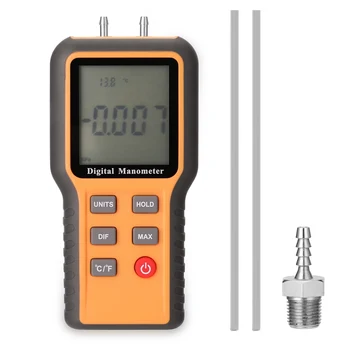 Цифровой Манометр Дифференциальные Манометры воздуха Тестер Инструмент для измерения температуры в помещении Устройство для измерения давления