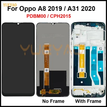 Черный 6,5 дюймов Для Oppo A31 2020 CPH2015/Oppo A8 2019 PDBM00 ЖК-дисплей С Сенсорным Экраном, Дигитайзер В Сборе, Сменная Рамка