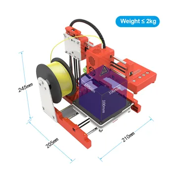 3D-Принтер EasyThreed 100*100*100 мм Печатает Мини-Настольный Детский Размер Высокоточной Немой Печати с Образцом PLA TF-Карты