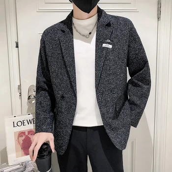 Новый мужской повседневный модный джентльменский тренд, корейская версия свободного блейзера Senior Sense в британском стиле