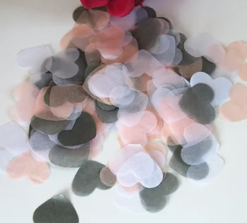 Ручная работа 2300 Персиково-бело-серое сердечко свадебный шар конфетти украшения для праздничного стола биоразлагаемые