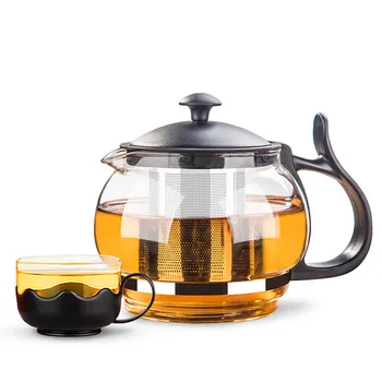 Чайник из термостойкого стекла с фильтром из нержавеющей стали, прозрачный чайник Кунг-фу, бытовой чайник, офисный чайный набор, кофеварка