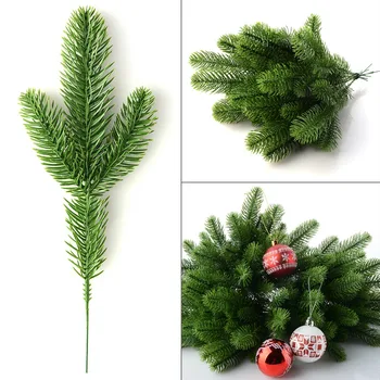 Искусственные сосновые ветви, пластиковые сосновые листья для украшения Рождественской вечеринки, искусственная листва, венок из искусственных цветов, сделай сам, сделай сам