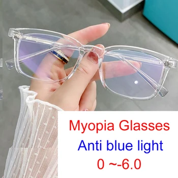 Модные Корейские Маленькие Прямоугольные очки для близорукости, Синяя Светоблокирующая оптика, оправа для очков, Женские Мужские Прозрачные Компьютерные очки