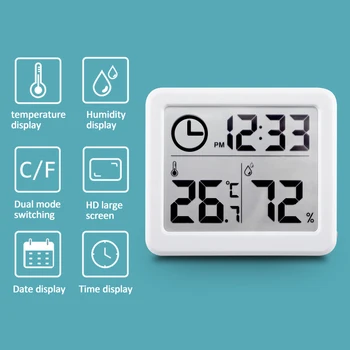 1 шт. Внутренний и наружный Цифровой термометр-гигрометр с ЖК-дисплеем, измеритель температуры и влажности