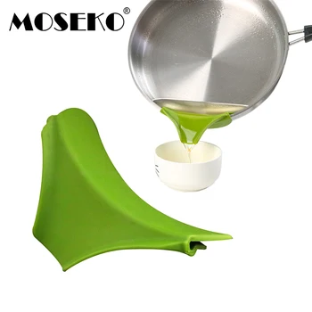 Кухонные силиконовые сковороды MOSEKO с защитой от разлива, Дефлектор с круглым ободом, Воронка для отвода жидкого супа, Кухонные инструменты для приготовления пищи